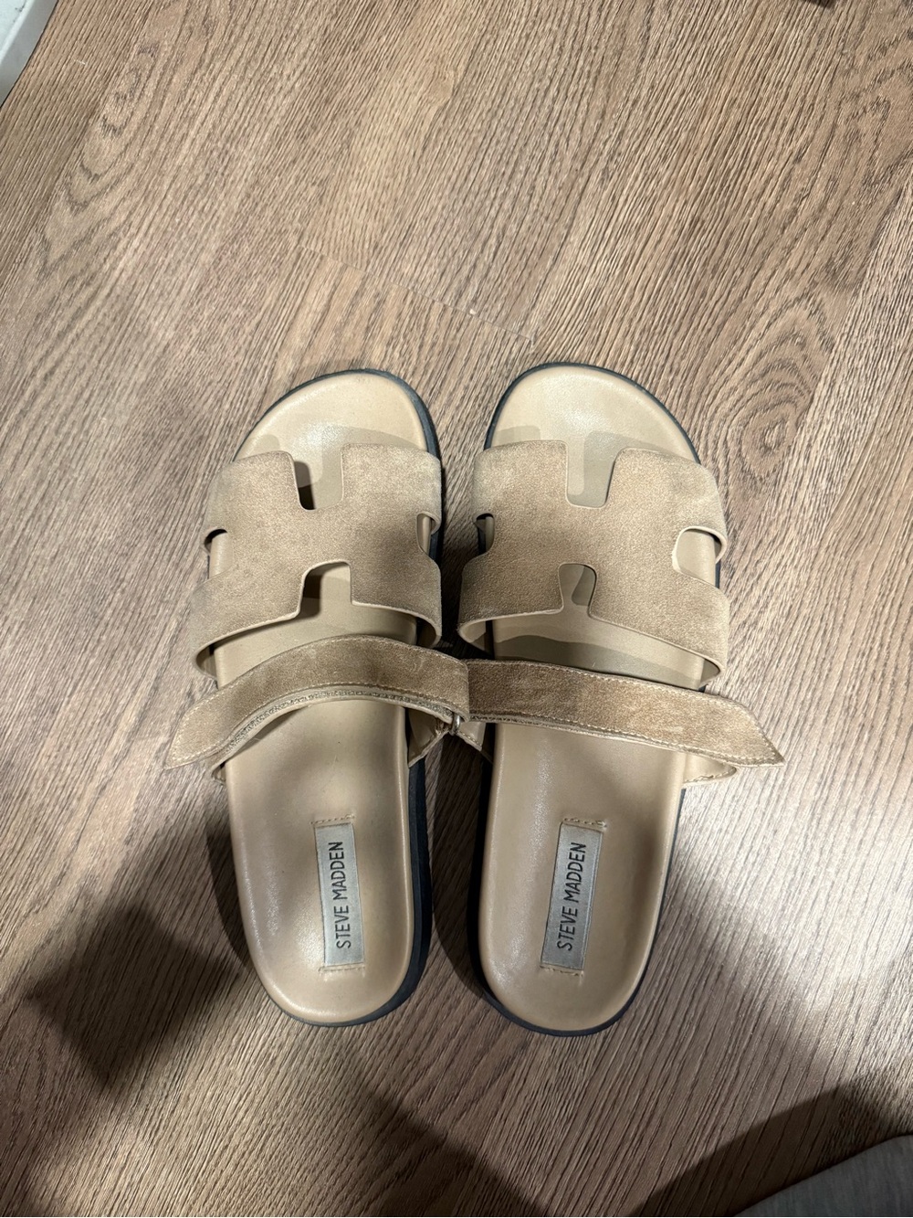 Steve Madden Tan Suede Slide Sandals